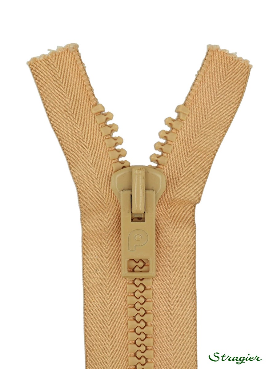 Moulded Plastic Zip - 8mm - Open End - Beige rosé - 30 cm