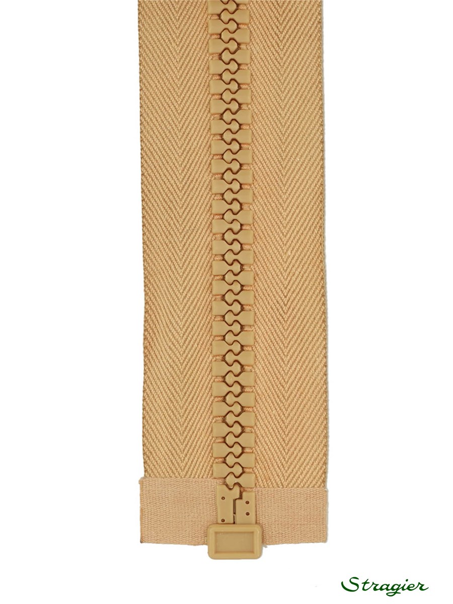 Moulded Plastic Zip - 8mm - Open End - Beige rosé - 30 cm