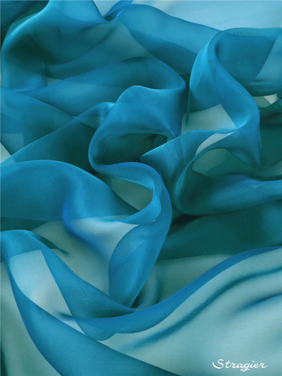 Silk Chiffon - changeant - Plain - Electric Blue