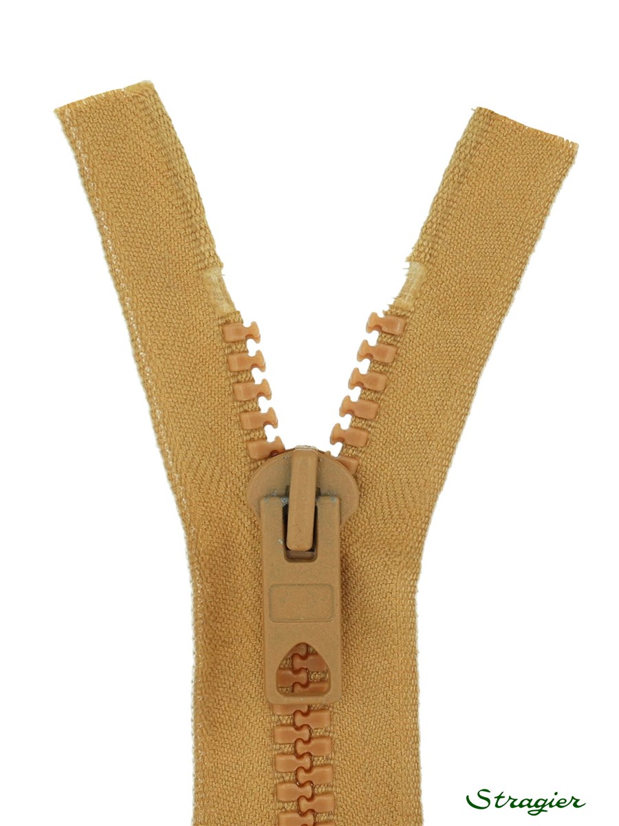 Moulded Plastic Zip - 8mm - Open End - Ambre - 35 cm