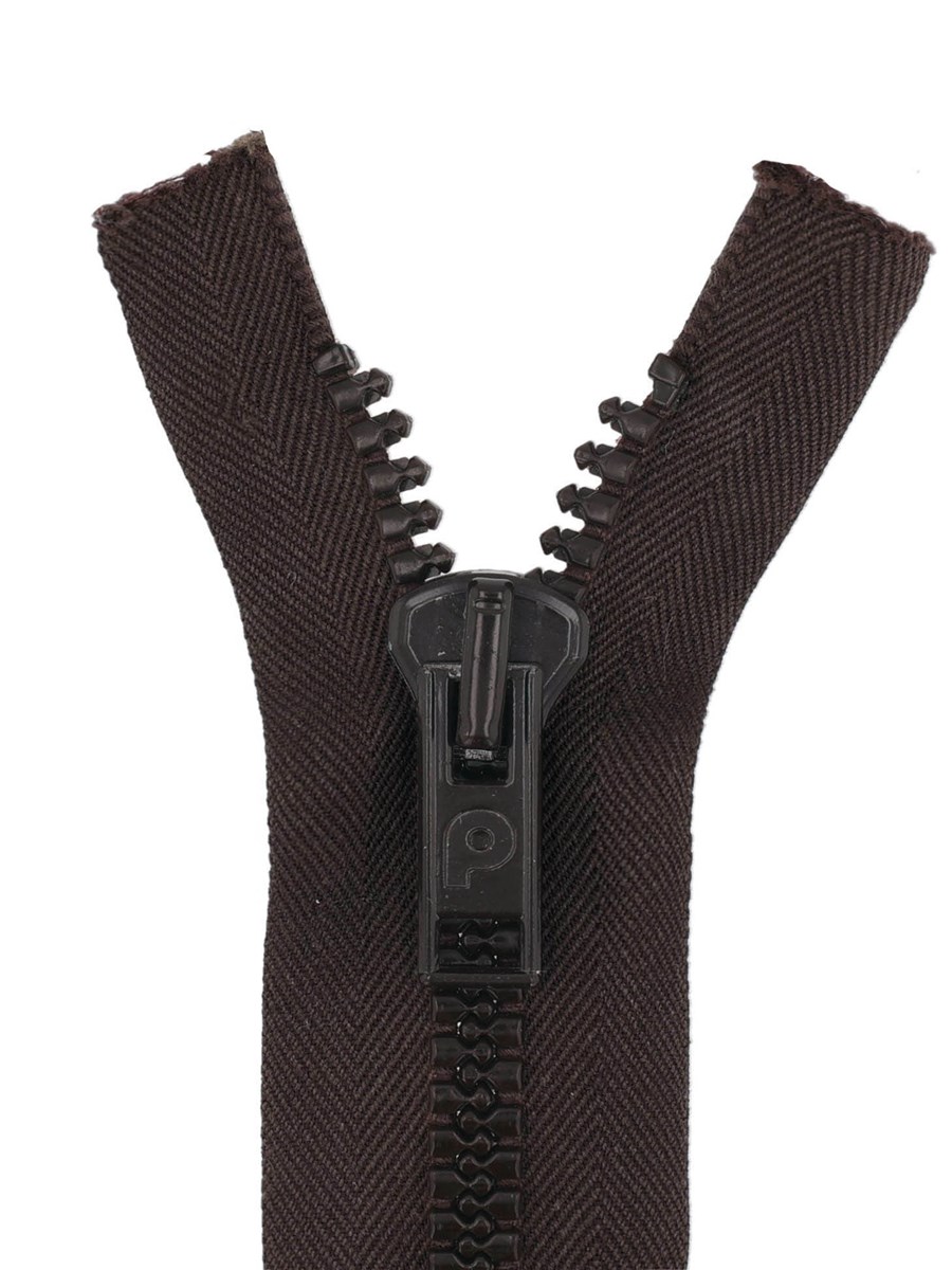 Zip - maille moulée 8mm - Séparable - chocolat foncé - 30 cm