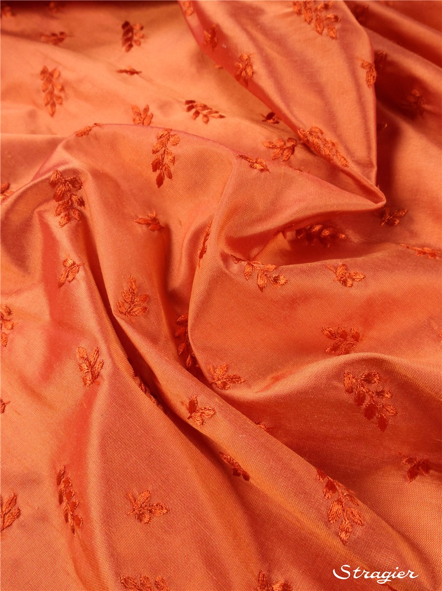 Embroidered Silk - Viminibus - Satsuma-Orange