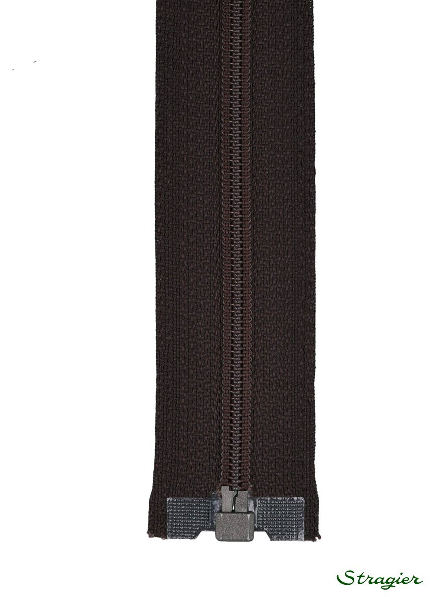Zip - maille spirale 6mm - Séparable - Chocolat foncé - 75 cm