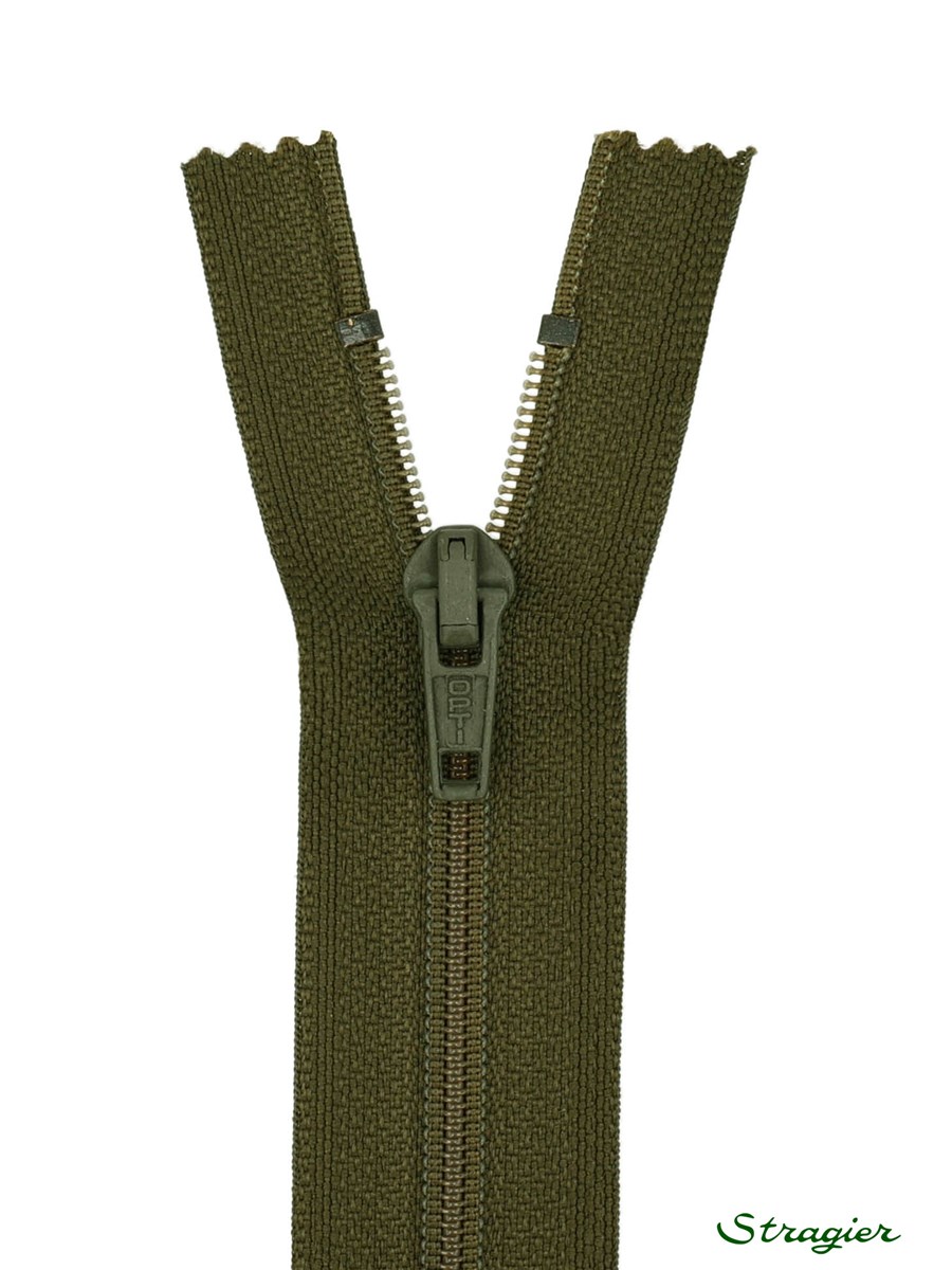 Zip - maille spirale 6mm - Séparable - Olive brûlée - 75 cm