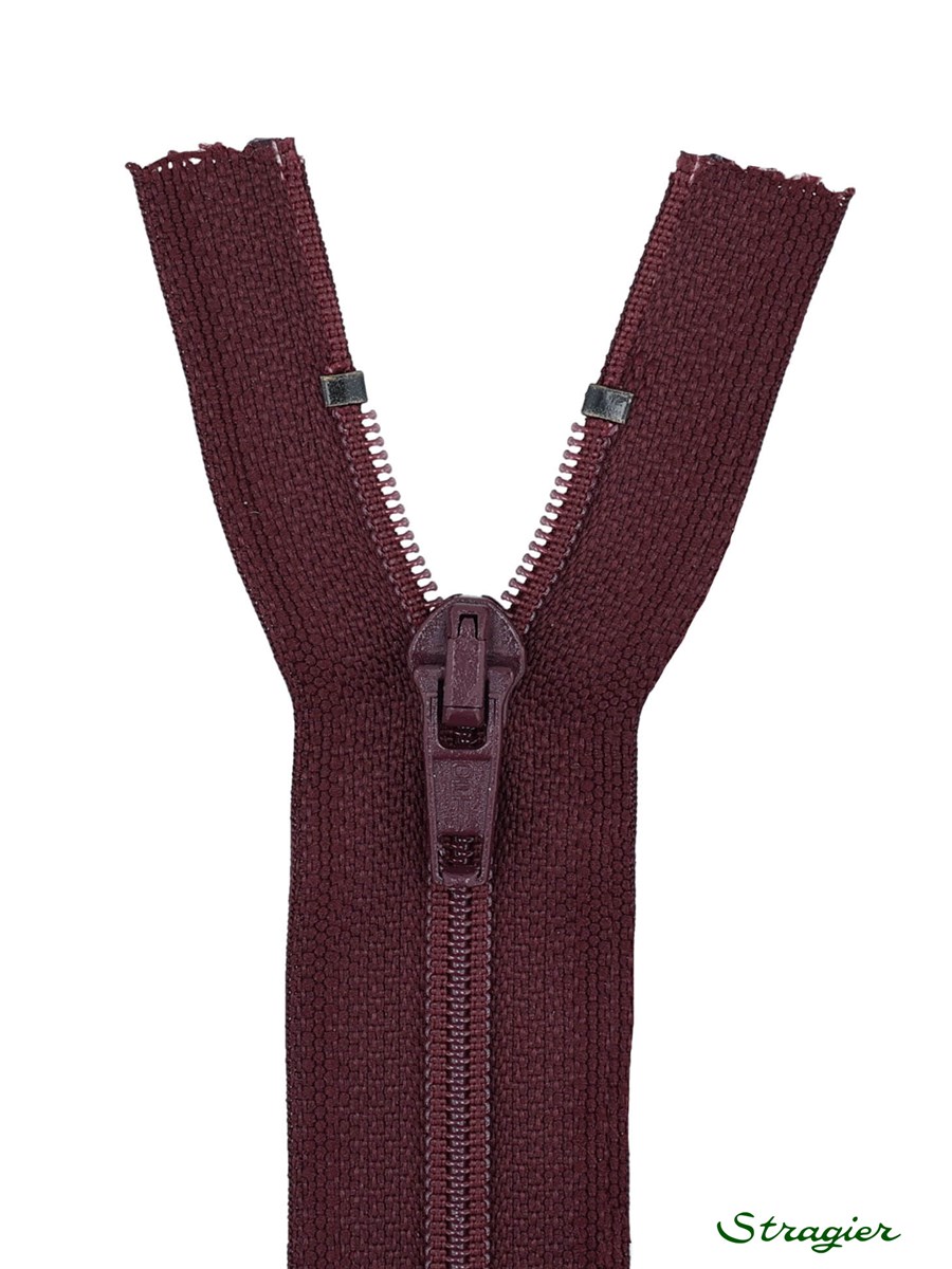 Zip - maille spirale 6mm - Séparable - Bourgogne - 80 cm