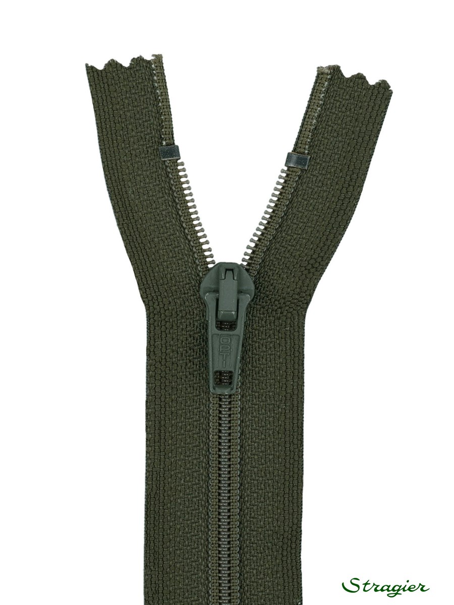 Zip - maille spirale 6mm - Séparable - Vert Bronze - 80 cm