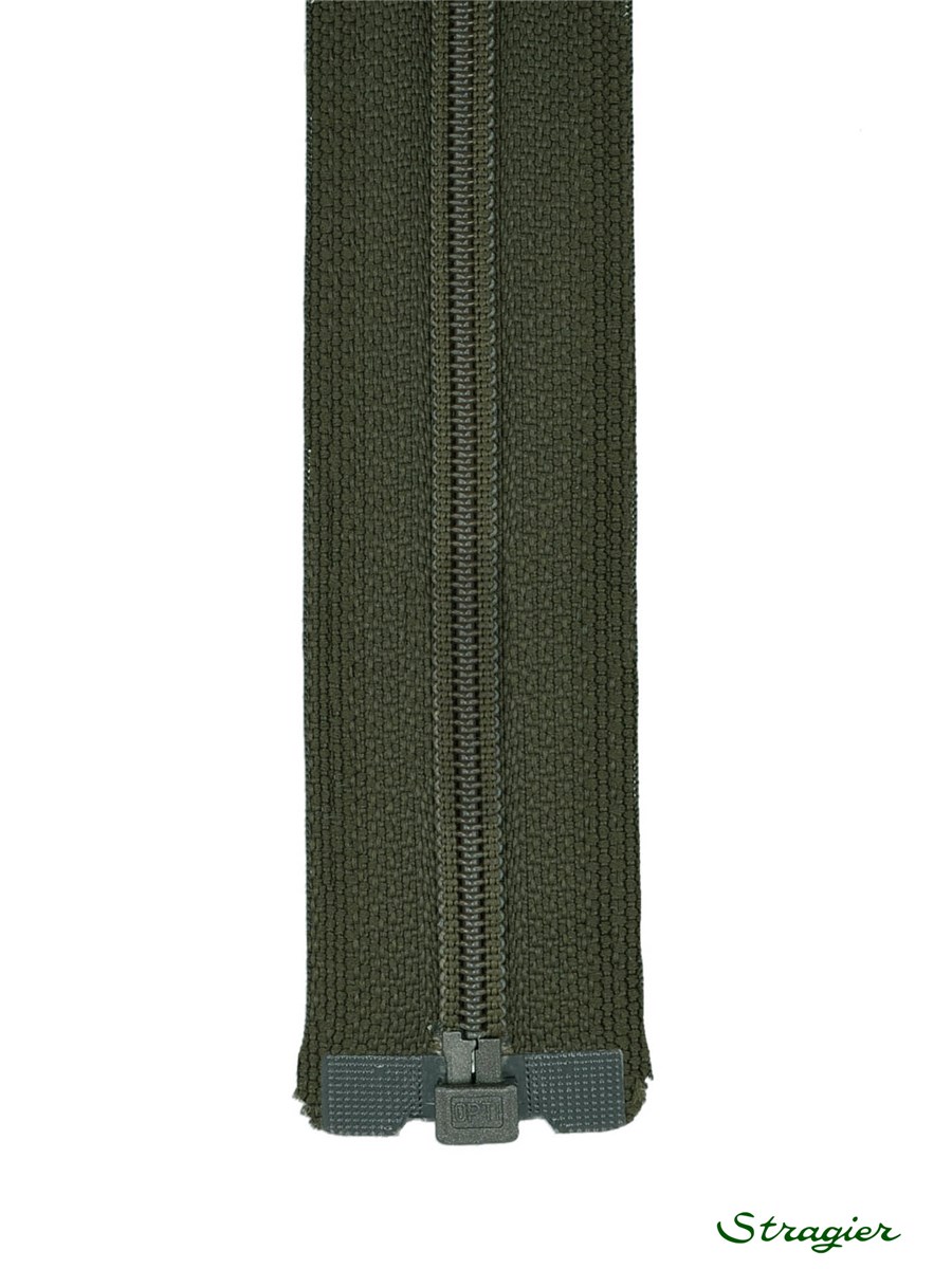 Zip - maille spirale 6mm - Séparable - Vert Bronze - 80 cm