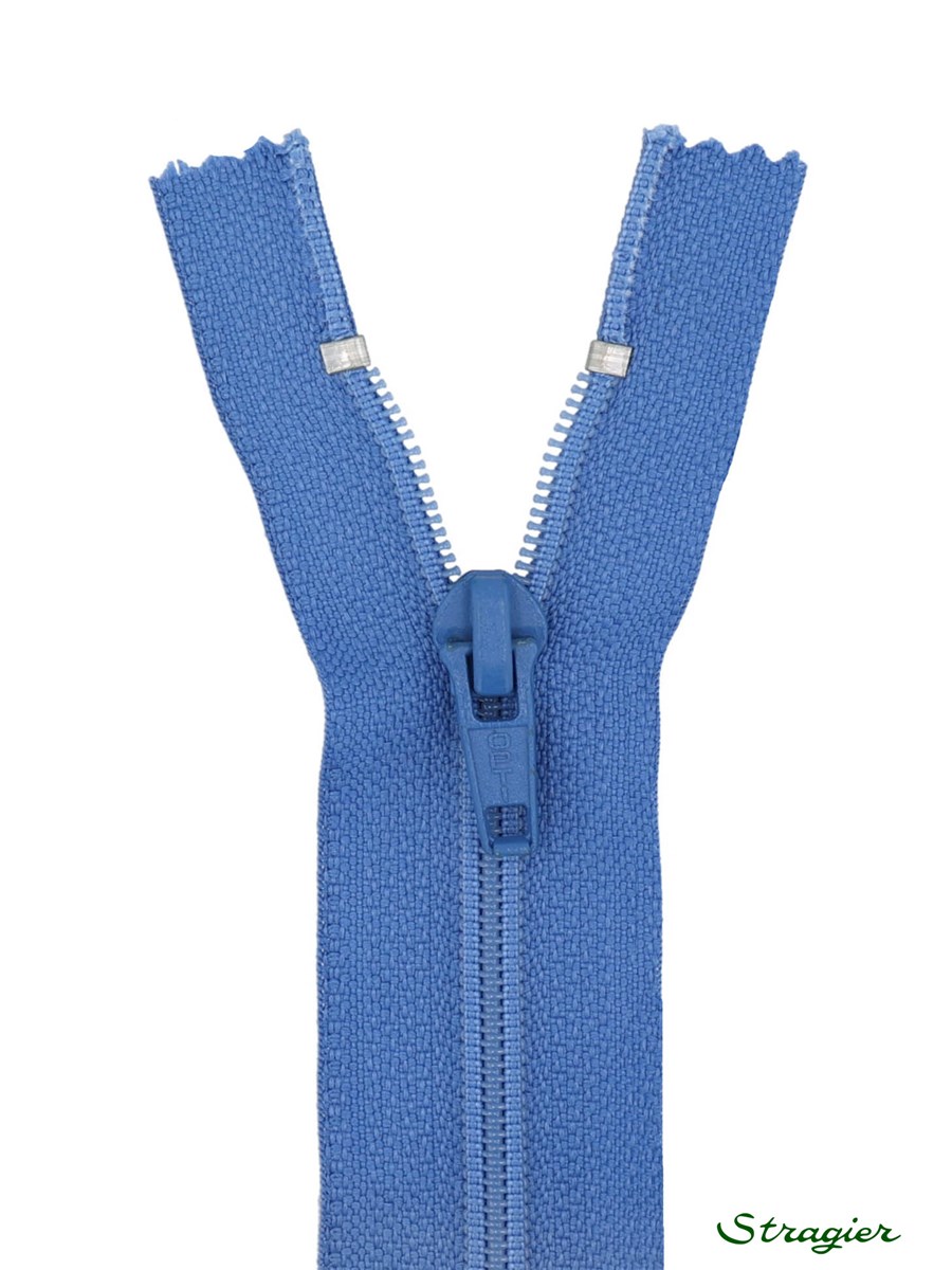 Zip - maille spirale 6mm - Séparable - Bleu Azur - 75 cm