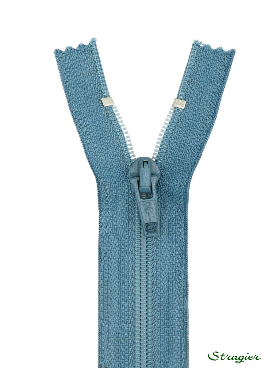 Zip - maille spirale 6mm - Séparable - Bleu Niagara - 75 cm