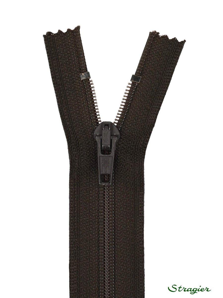 Zip - maille spirale 6mm - Séparable - Brun ultra foncé - 75 cm