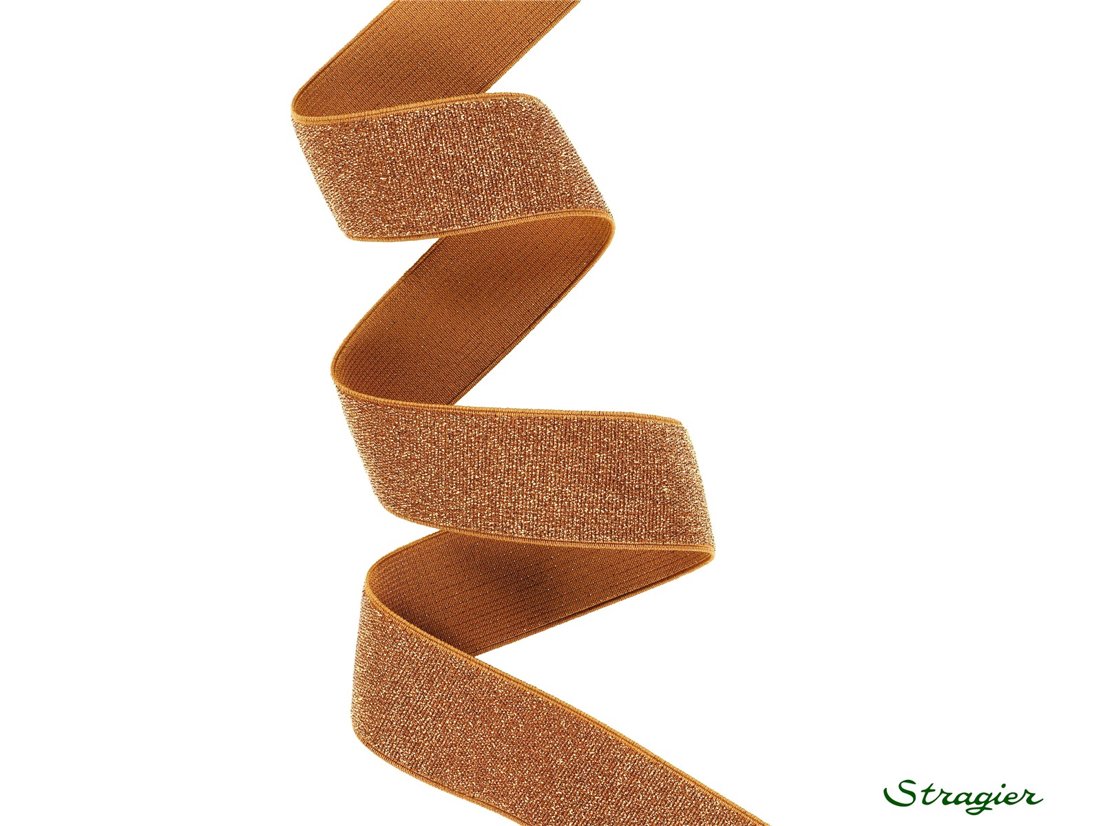 Elastic Tape with Lurex - Uni - Cuivré - 40 mm