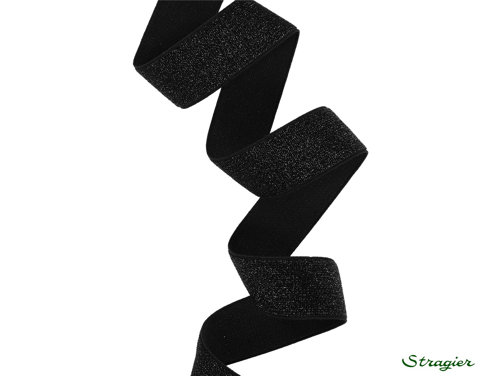 Elastic Tape with Lurex - Uni - Noir - 40 mm