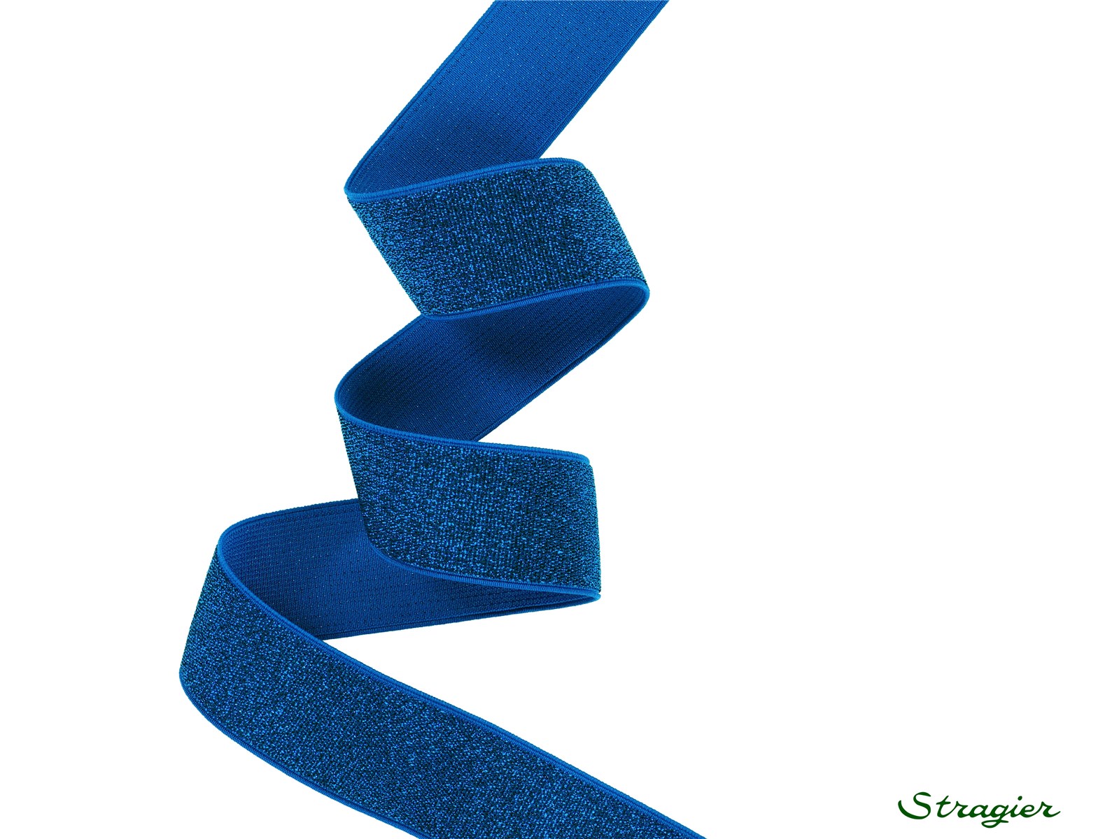 Elastic Tape with Lurex - Uni - Bleu Roi - 40 mm