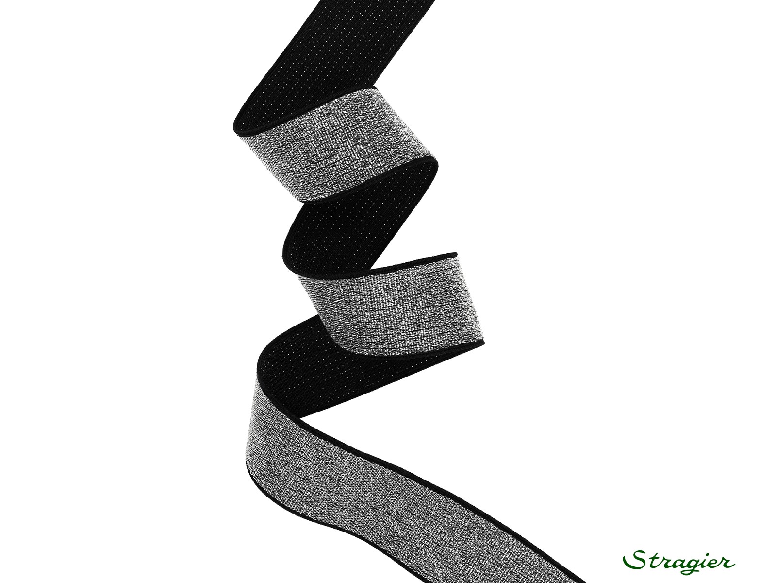 Elastic Tape with Lurex - Uni - Argent - 40 mm