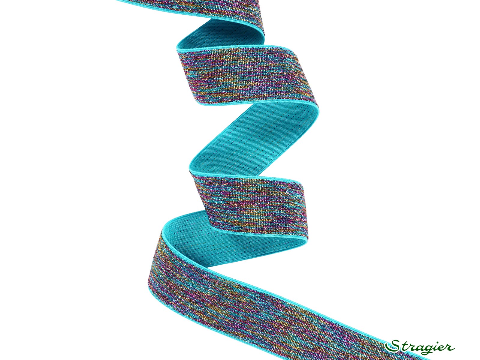 Elastic Tape with Lurex - Uni - Multicolore - 40 mm