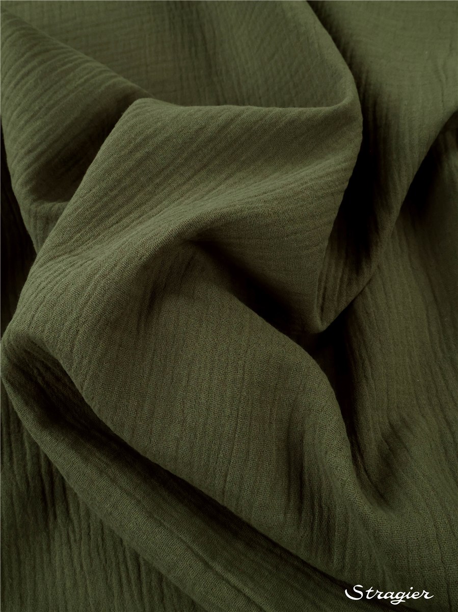 Double Cotton Gauze - Plain - Kaki