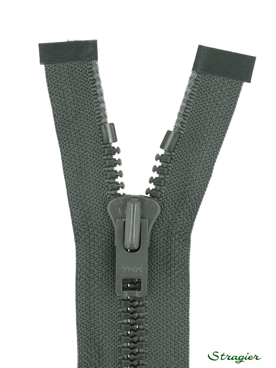 Zip - maille moulée 8mm - Séparable - Gris Manchot - 80 cm