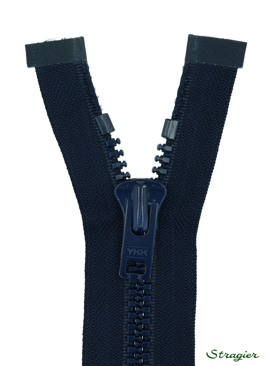 Zip - maille moulée 8mm - Séparable - Marine - 80 cm