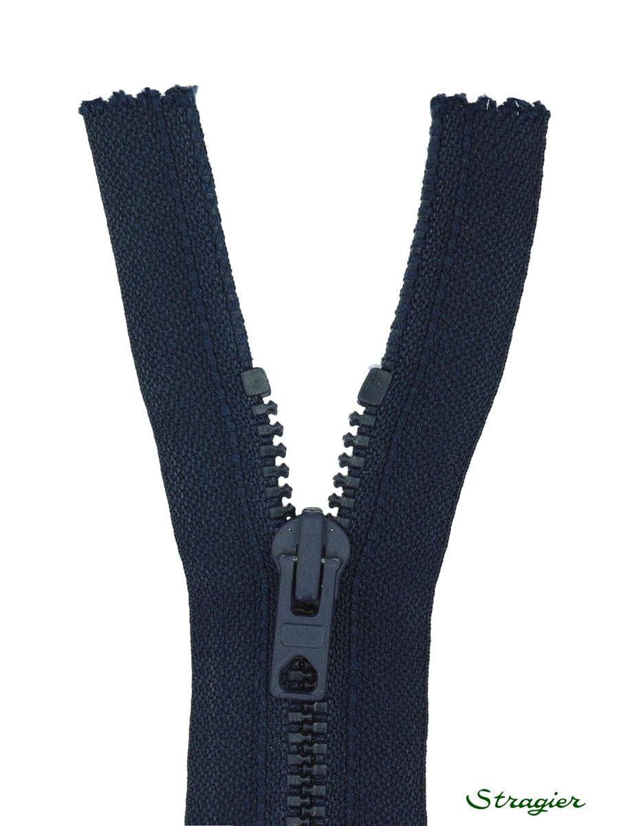 Moulded Plastic Zip - 6mm - Open End - Bleu Nuit - 80 cm