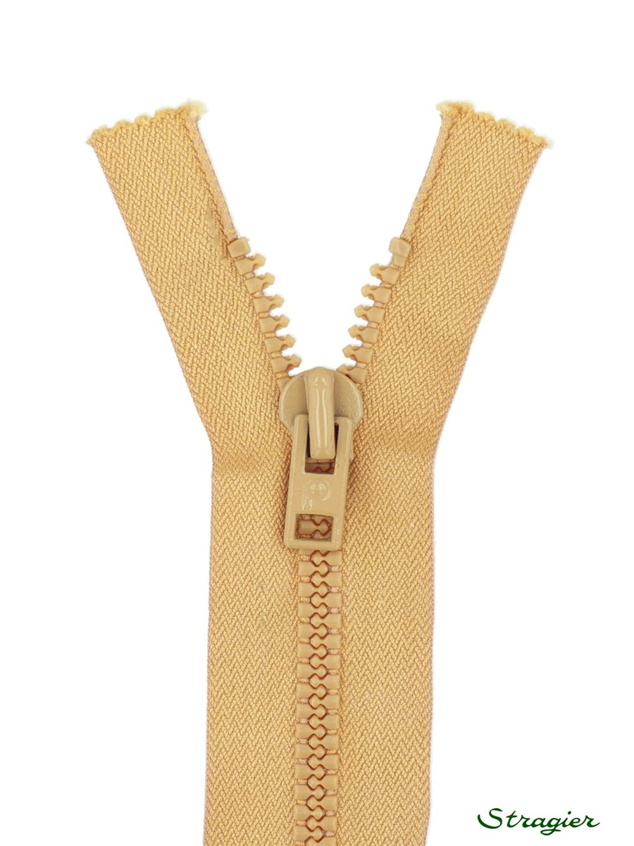 Moulded Plastic Zip - 6mm - Open End - Taffy - 25 cm