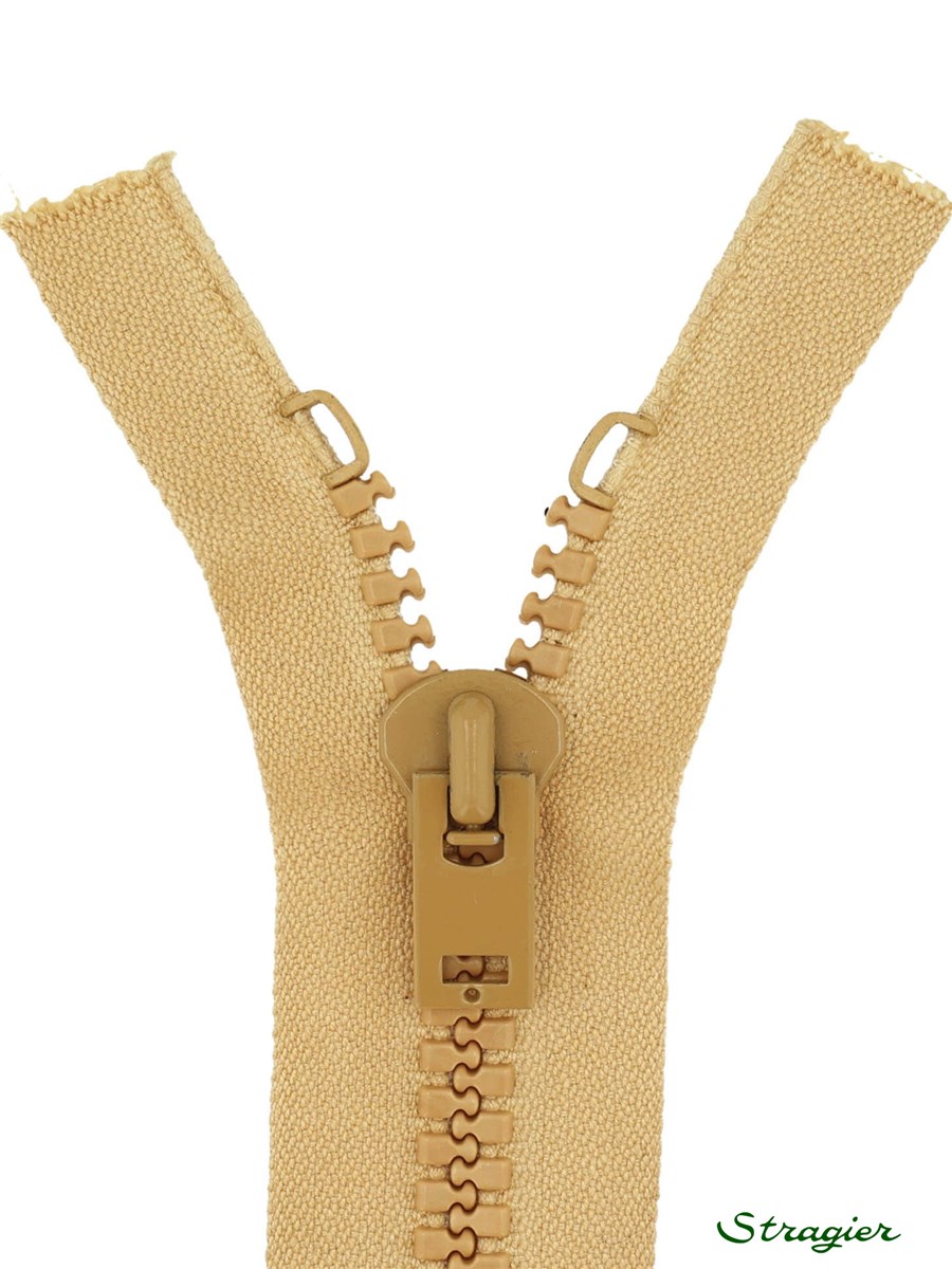 Moulded Plastic Zip - 8mm - Open End - Café glacé - 40 cm