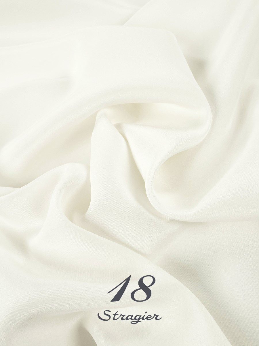 Drap de Soie Peau de Pêche - Uni - Ivoire Clair Stragier
