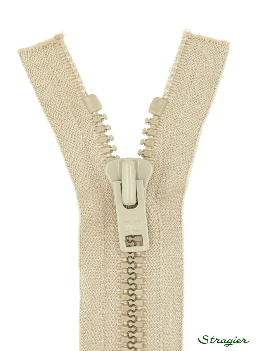 Zip - maille moulée 8mm - Séparable - Grège clair - 60 cm