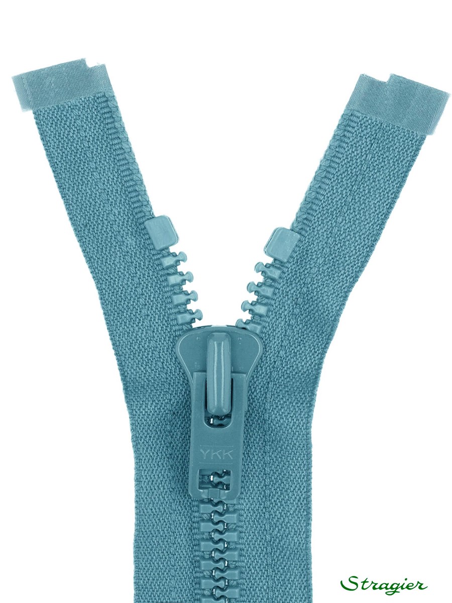 Zip - maille moulée 8mm - Séparable - Bleu Niagara - 60 cm