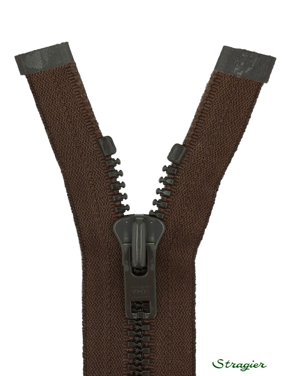 Zip - maille moulée 8mm - Séparable - Chocolat - 55 cm
