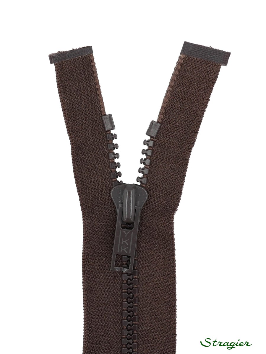 Moulded Plastic Zip - 6mm - Open End - Chocolat - 45 cm