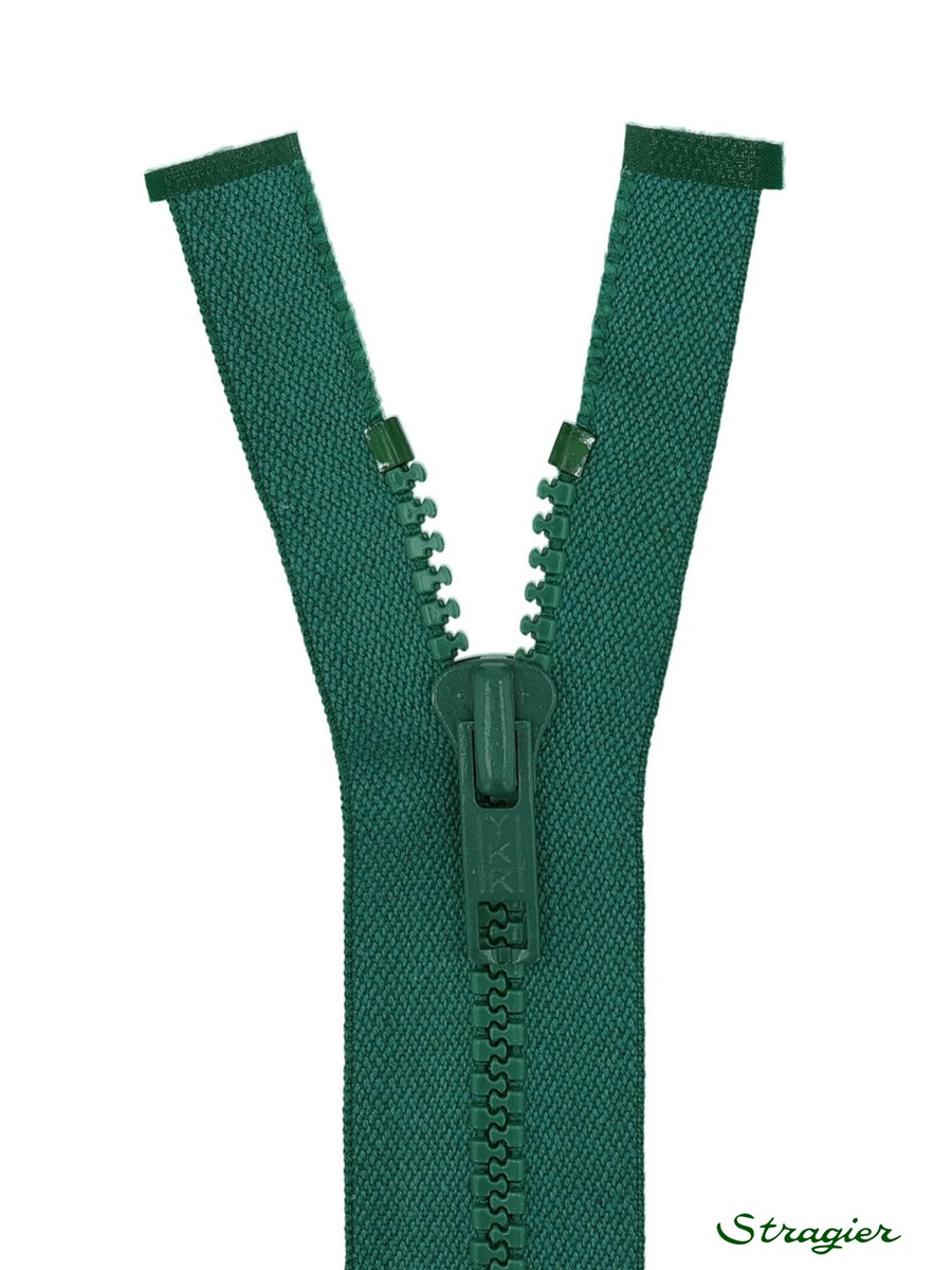 Moulded Plastic Zip - 6mm - Open End - Sycamore Green - 55 cm