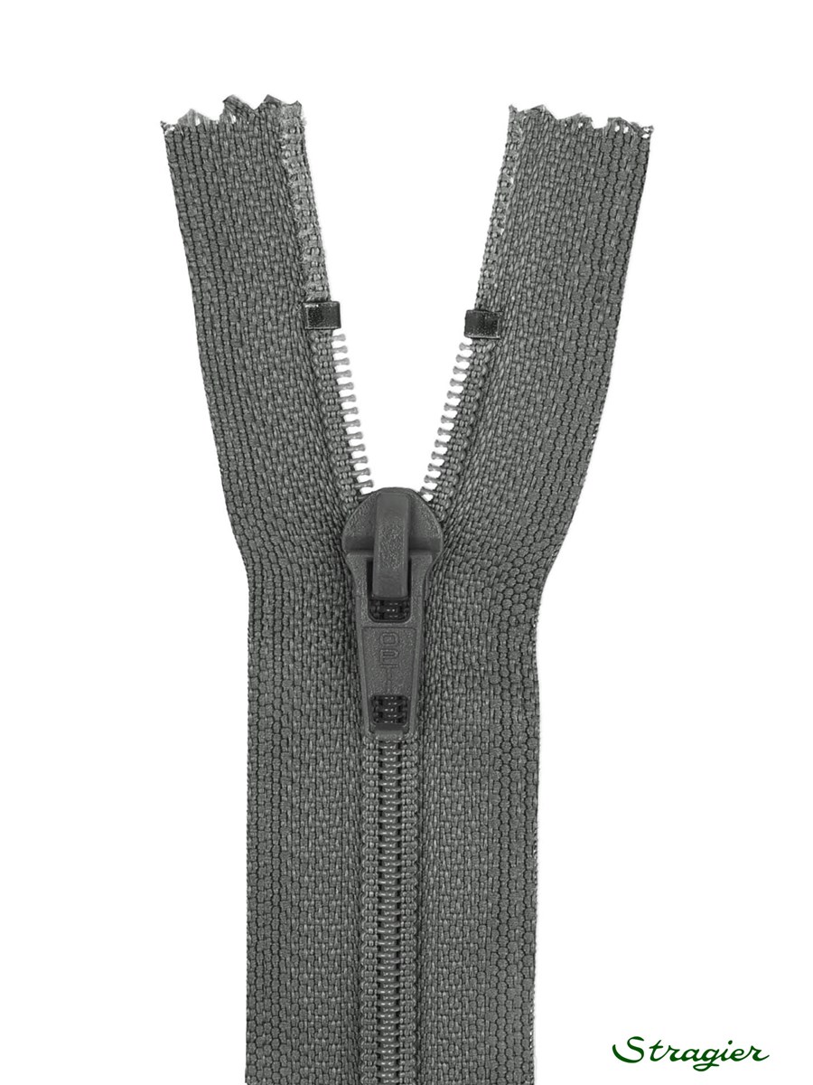 Zip - maille spirale 6mm - Séparable - Graphite - 25 cm