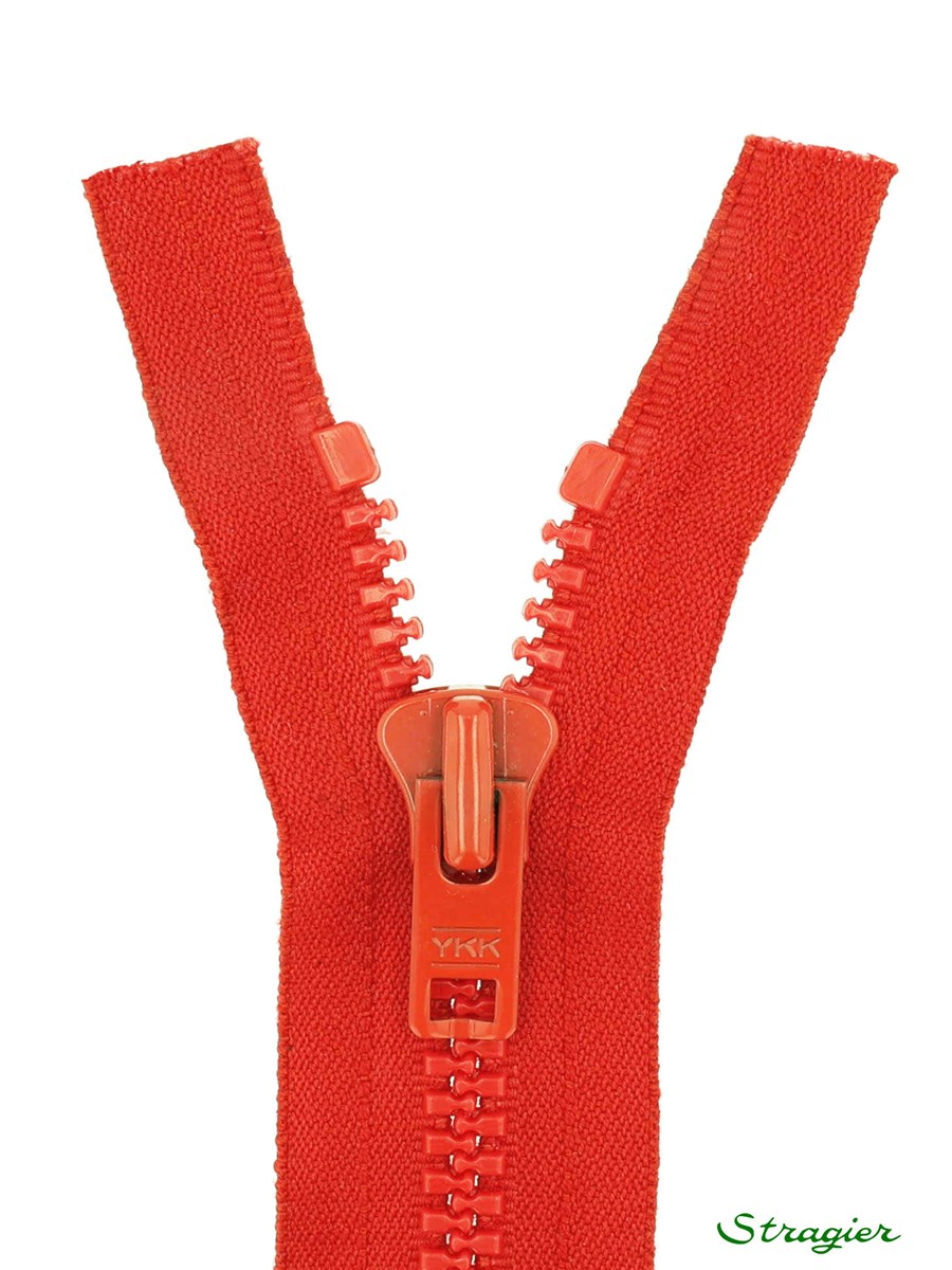 Zip - maille moulée 8mm - Séparable - Rouge Tomate - 30 cm