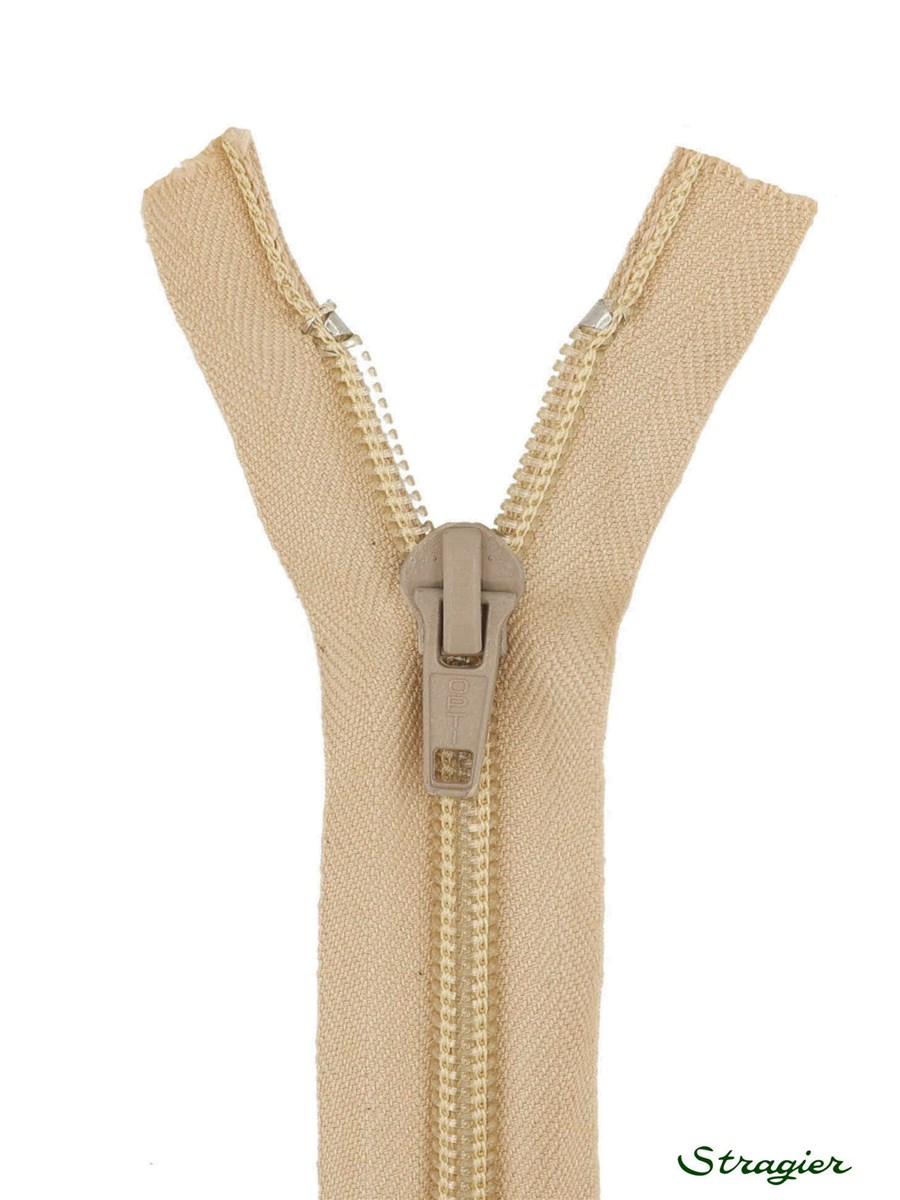 Zip - maille spirale 6mm - Séparable - Beige Chamois - 60 cm
