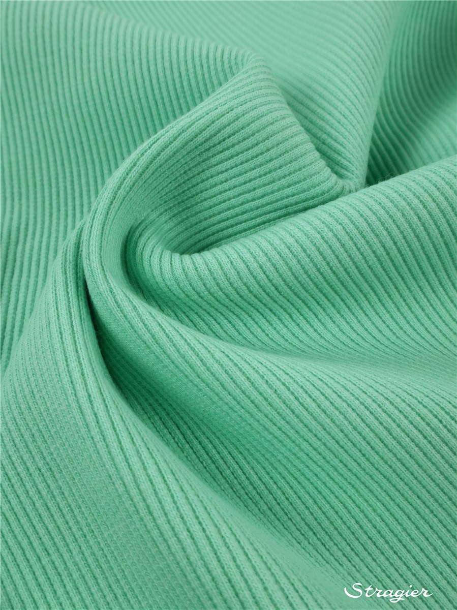 Bord Côte 2x2 - Coton BIO Stretch - Uni - Yucca