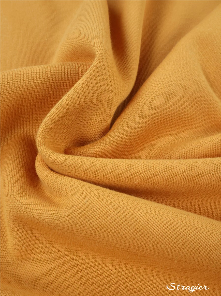 Knitted Fabric - Sweatshirt - extra quality - Plain - Safran
