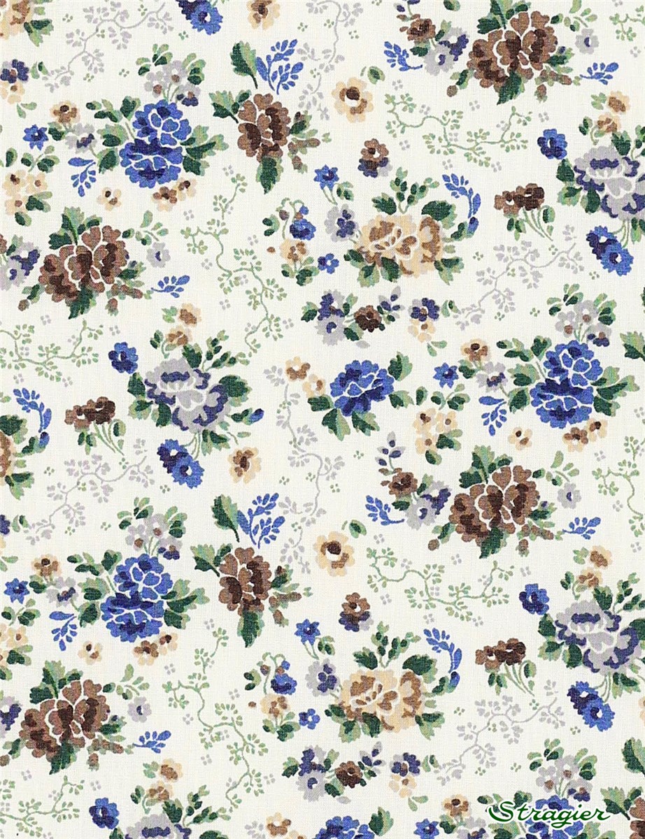 Liberty Tana Lawn - Lizzy Rose - Cannelle-Bleu