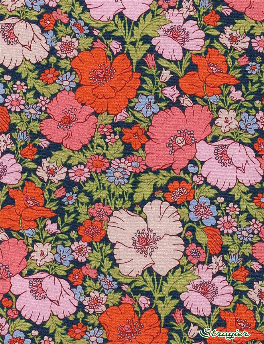 Liberty Silk Satin - Meadow song - Fruits rouges