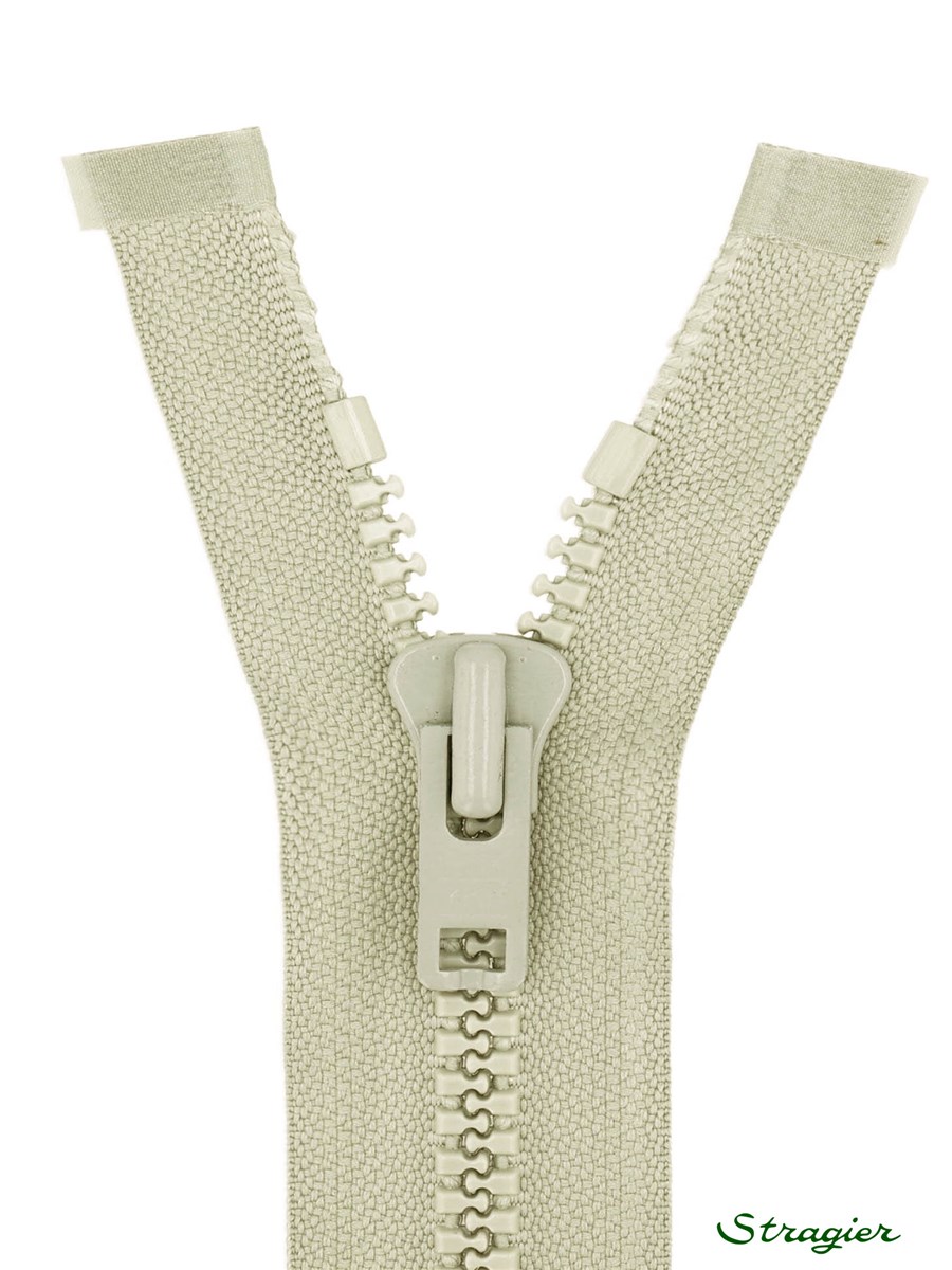 Moulded Plastic Zip - 6mm - Open End - Spray Green - 80 cm