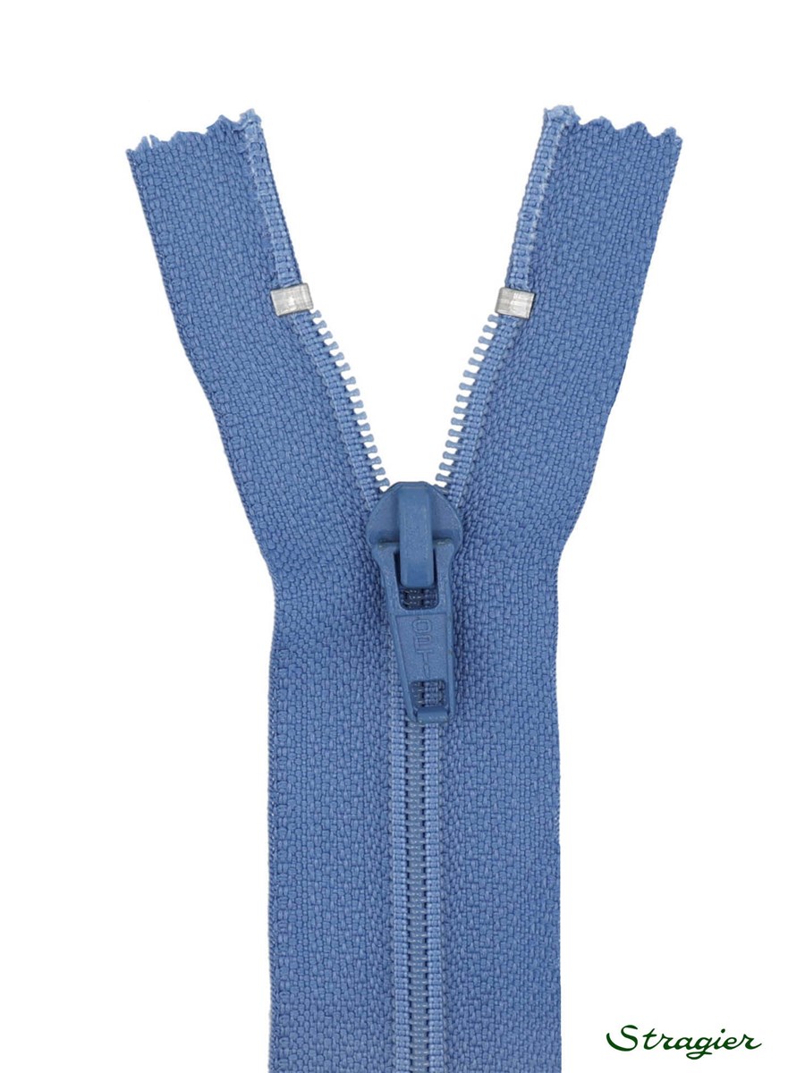 Zip - maille spirale 6mm - Séparable - Bleu Couronne - 55 cm