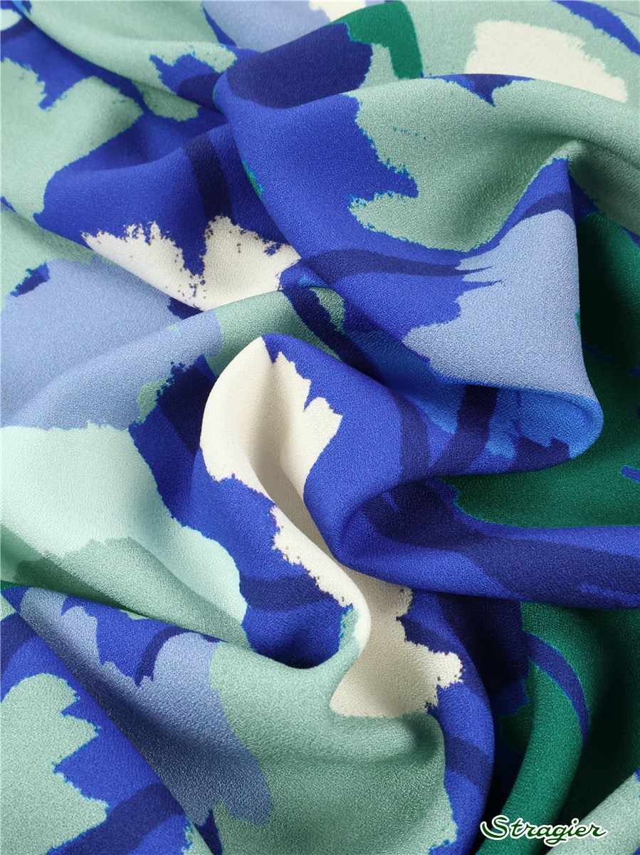 Crêpe Viscose Soft - UNE - Jaspeline - Azurite 
