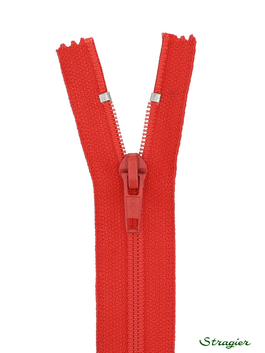 Zip - maille spirale 6mm - Séparable - Rouge Tomate - 70 cm