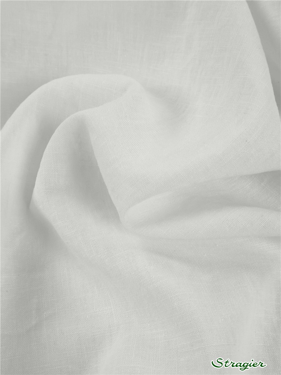 Linen - thin - Plain Wave - washed - Uni - Blanc