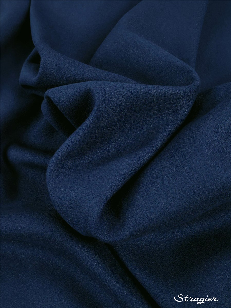 Viscose Crepe - Soft - uni - Marine