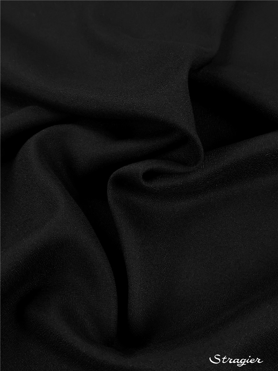 Viscose Crepe - Soft - uni - Noir
