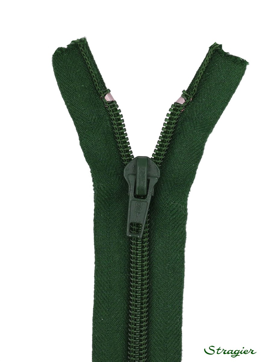 Spiral Zip - 6mm - Open End - Vert Sapin - 75 cm