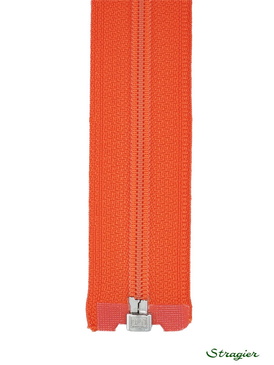 Spiral Zip - 6mm - Open End - Orange Rouge - 75 cm
