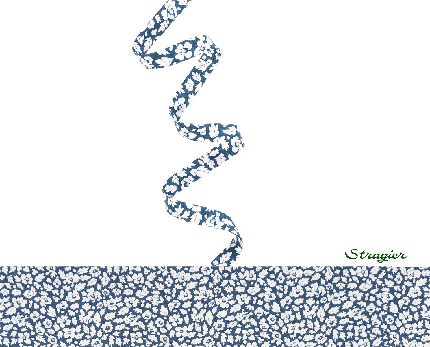 Liberty Bias Binding - Feather Meadow - Denim - 10 mm