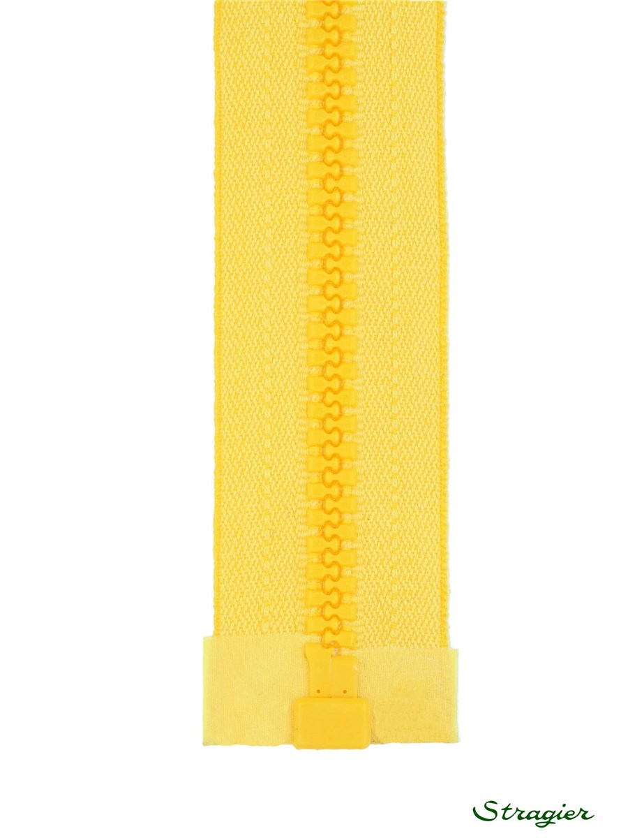 Moulded Plastic Zip - 8mm - Open End - Jaune vif - 35 cm