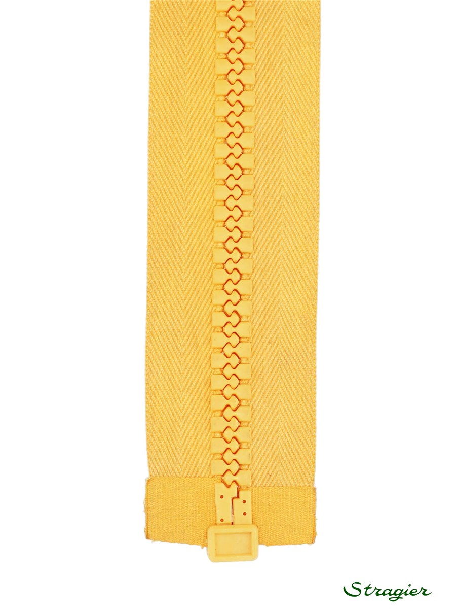 Moulded Plastic Zip - 8mm - Open End - Jaune Tournesol - 35 cm